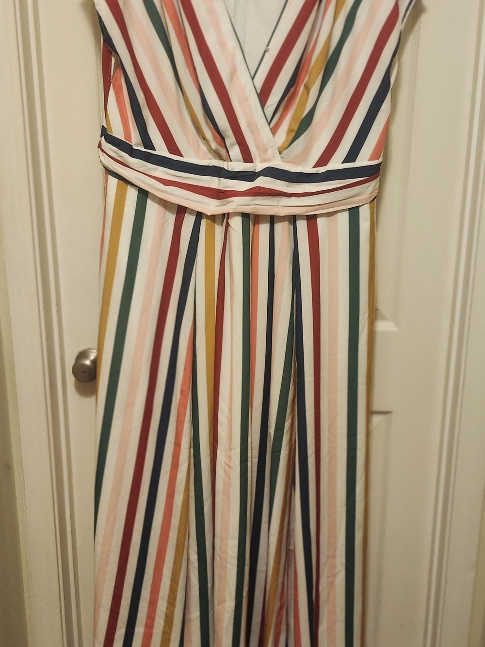eshakti Multicolor Vertical Stripe Wide Leg Jumpsuit